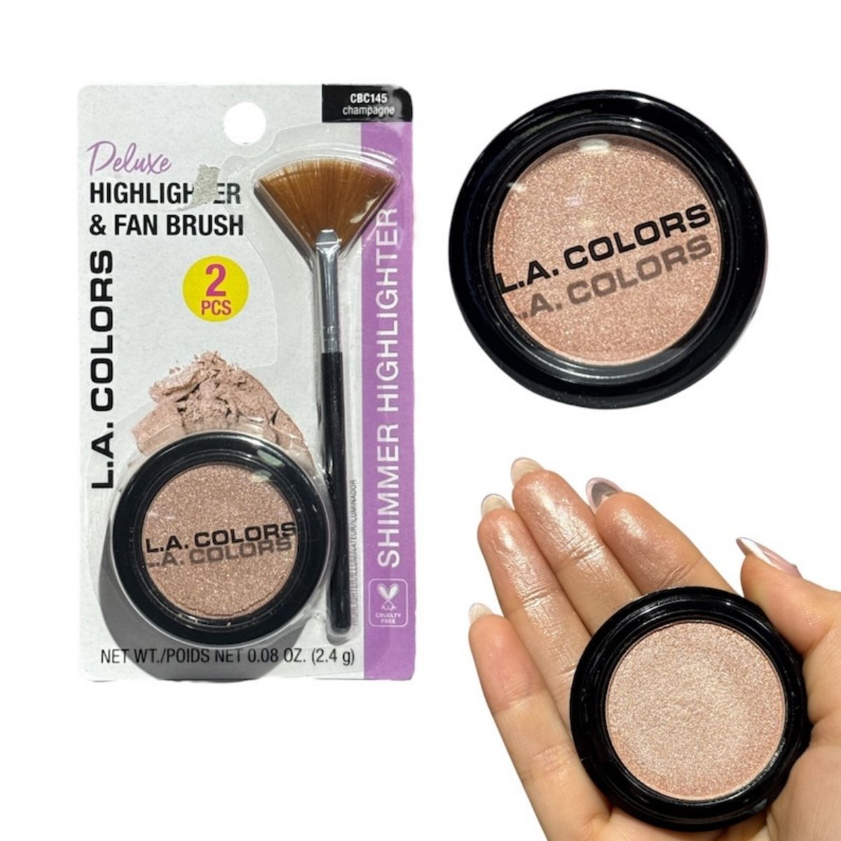 Kit iluminador polvo highlighter y brush